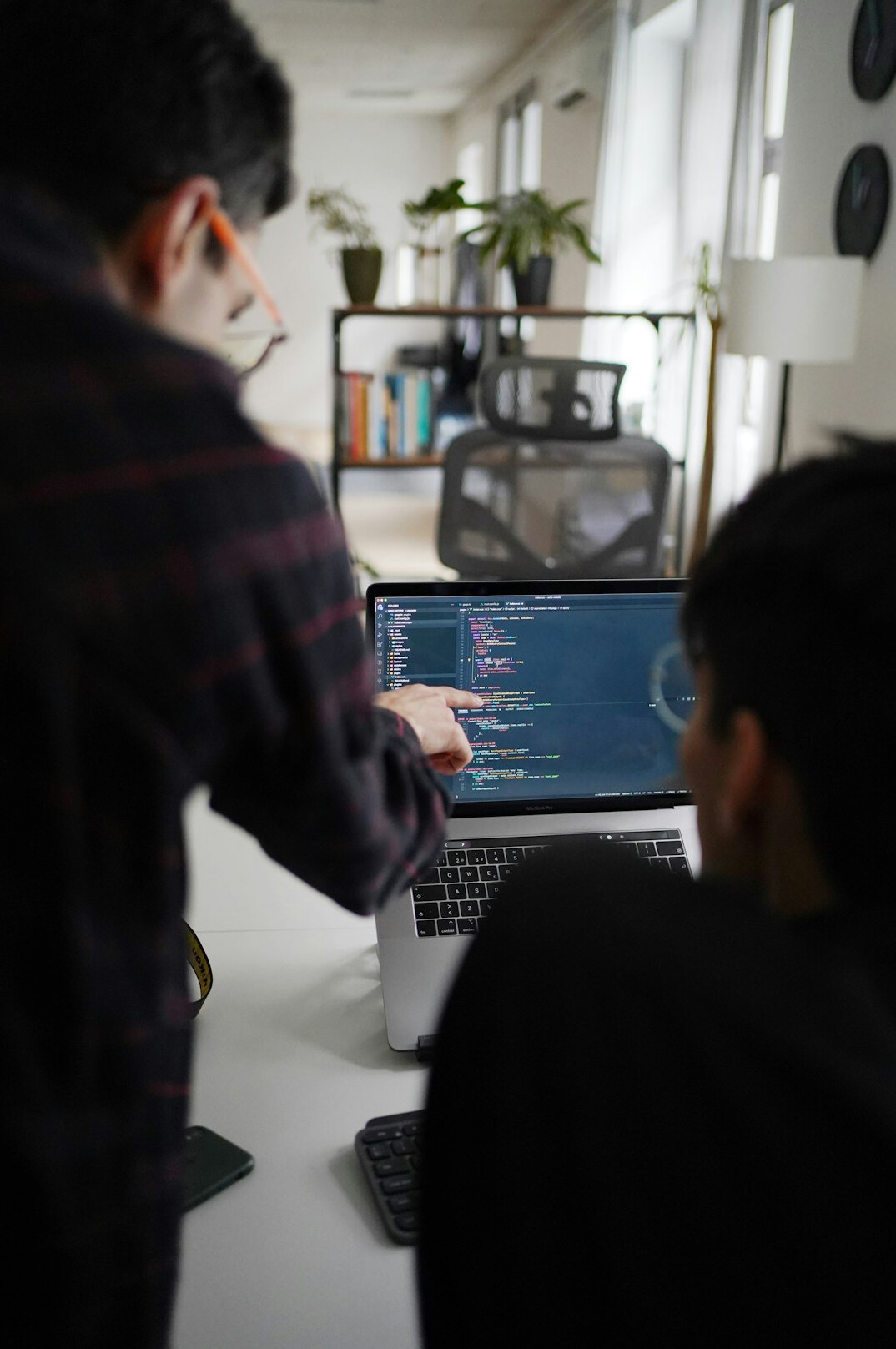 person debugging code